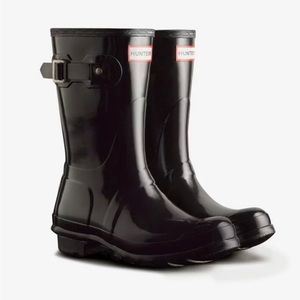 Women's Original Short Gloss Rain Boots, Black. Size 7